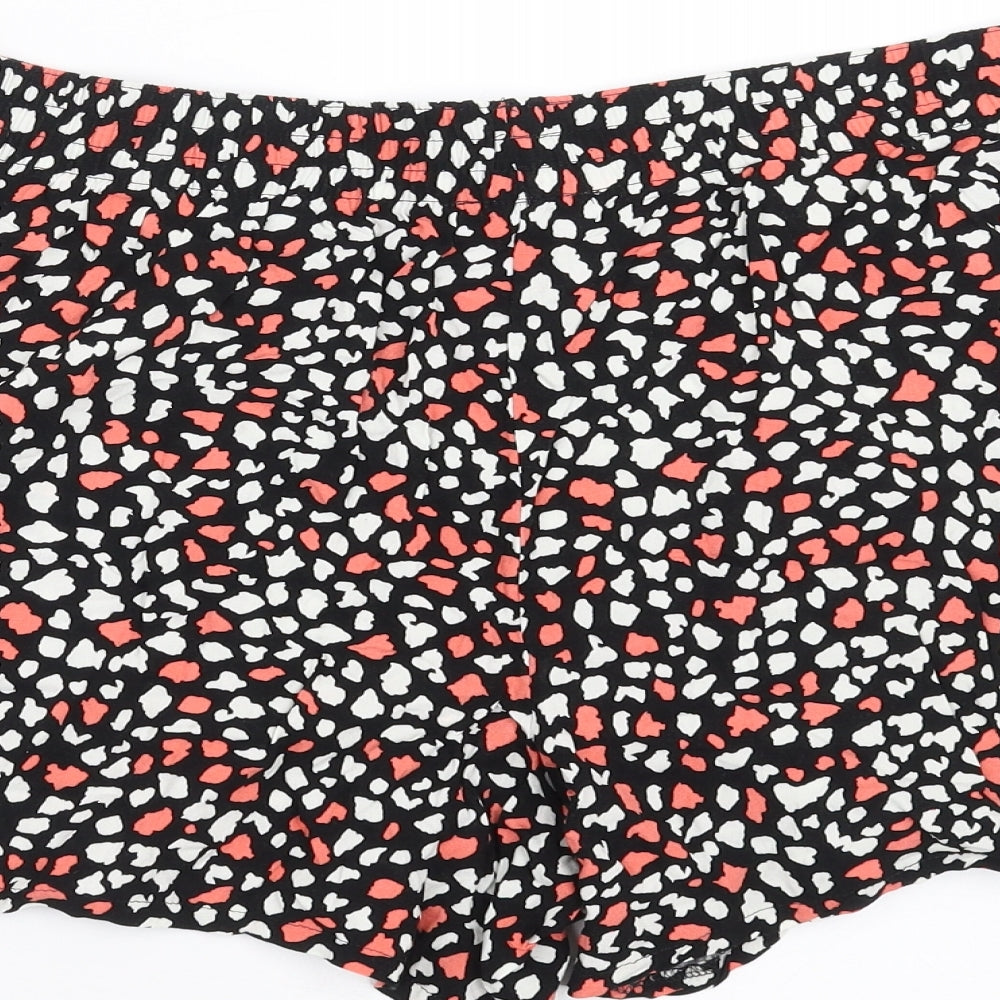 Papaya Womens Black Geometric  Hot Pants Shorts Size 14