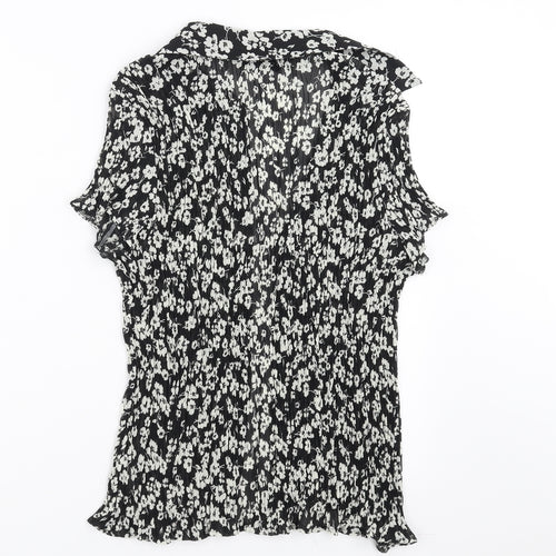 F&F Womens Black Floral  Basic Blouse Size 16