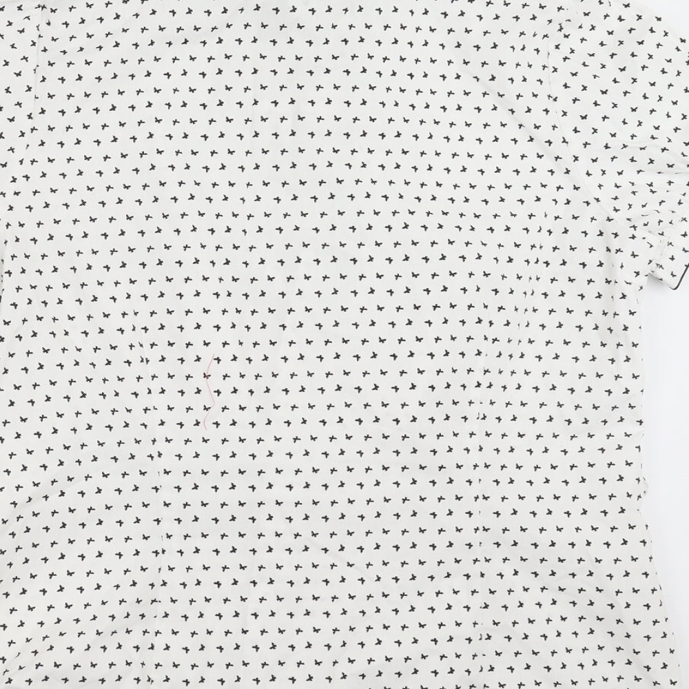 Papaya Womens White   Basic Blouse Size 16  - butterflies