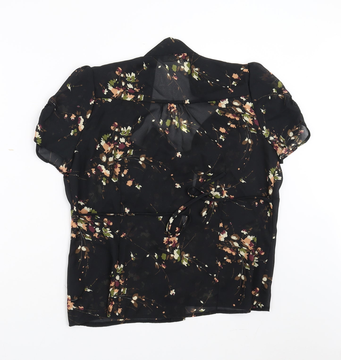 F&F  Womens Black Floral  Basic Blouse Size 16
