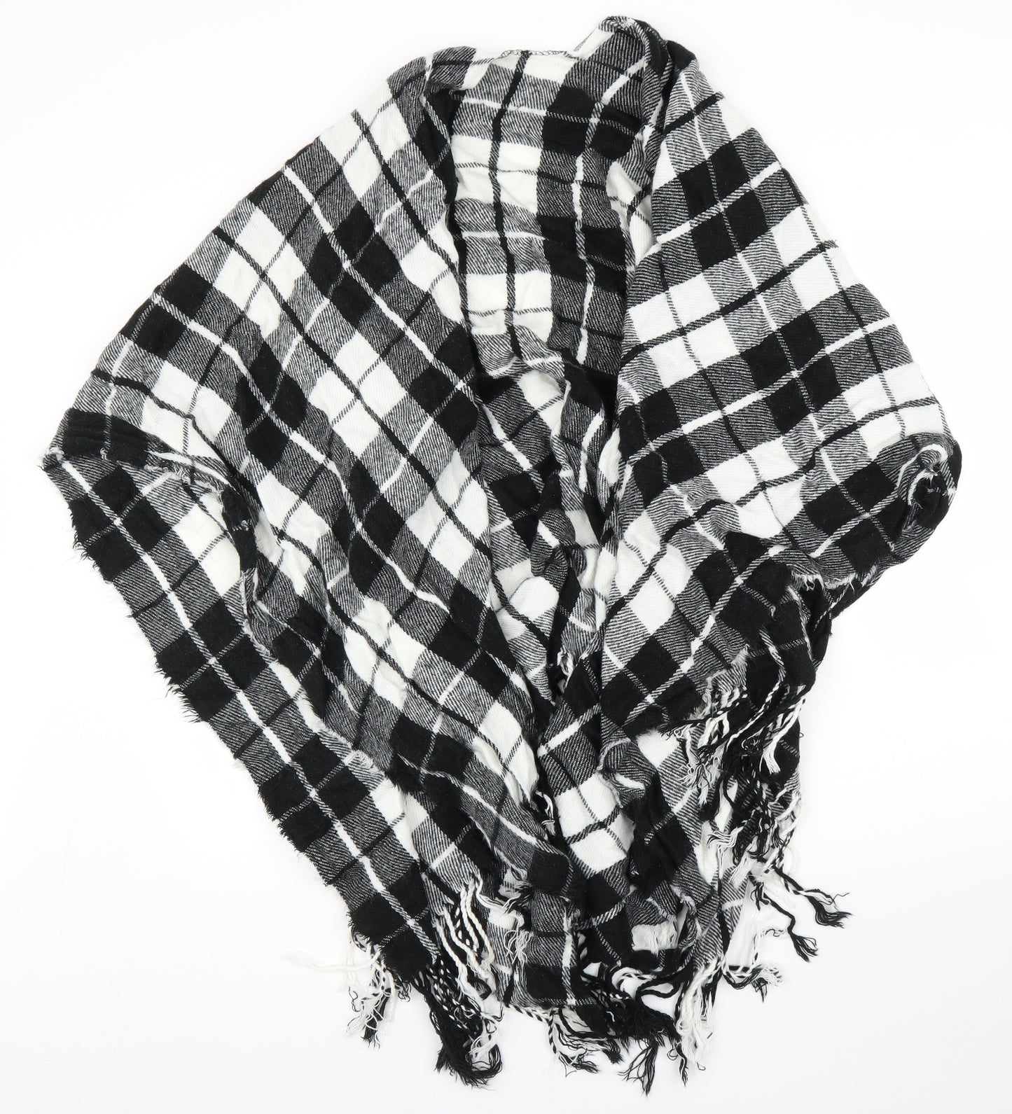Preworn Womens Black Check  Cape Jumper One Size
