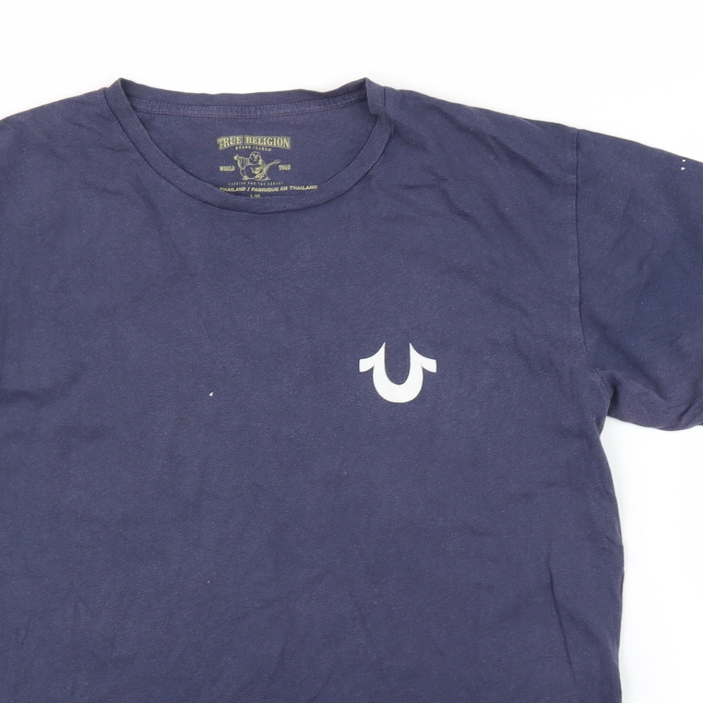 True Religion Mens Blue    T-Shirt Size L