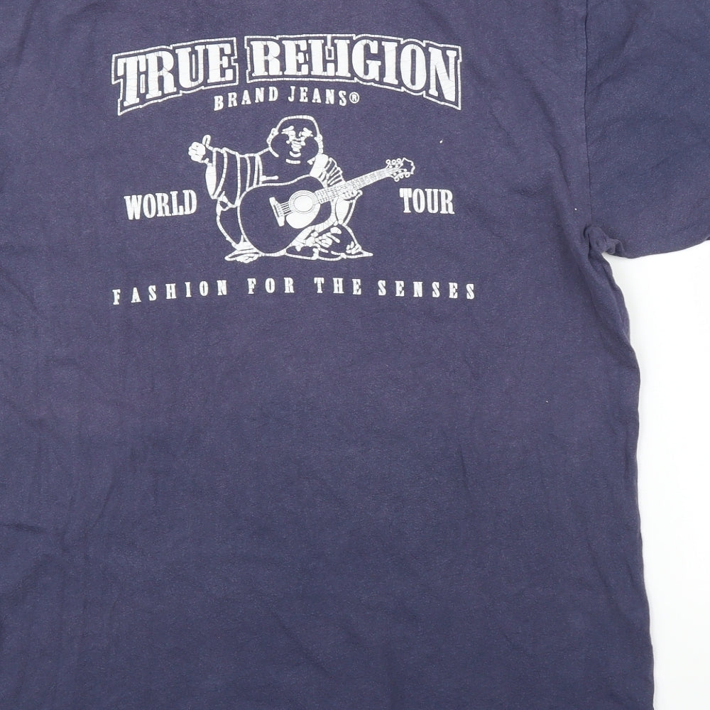 True Religion Mens Blue    T-Shirt Size L
