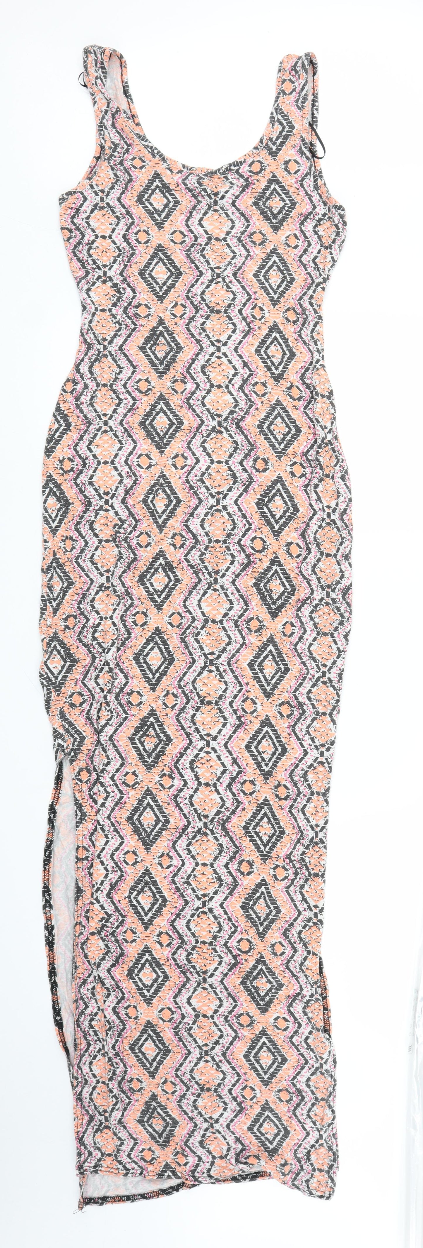 New Look Womens Orange Geometric  Maxi  Size 12