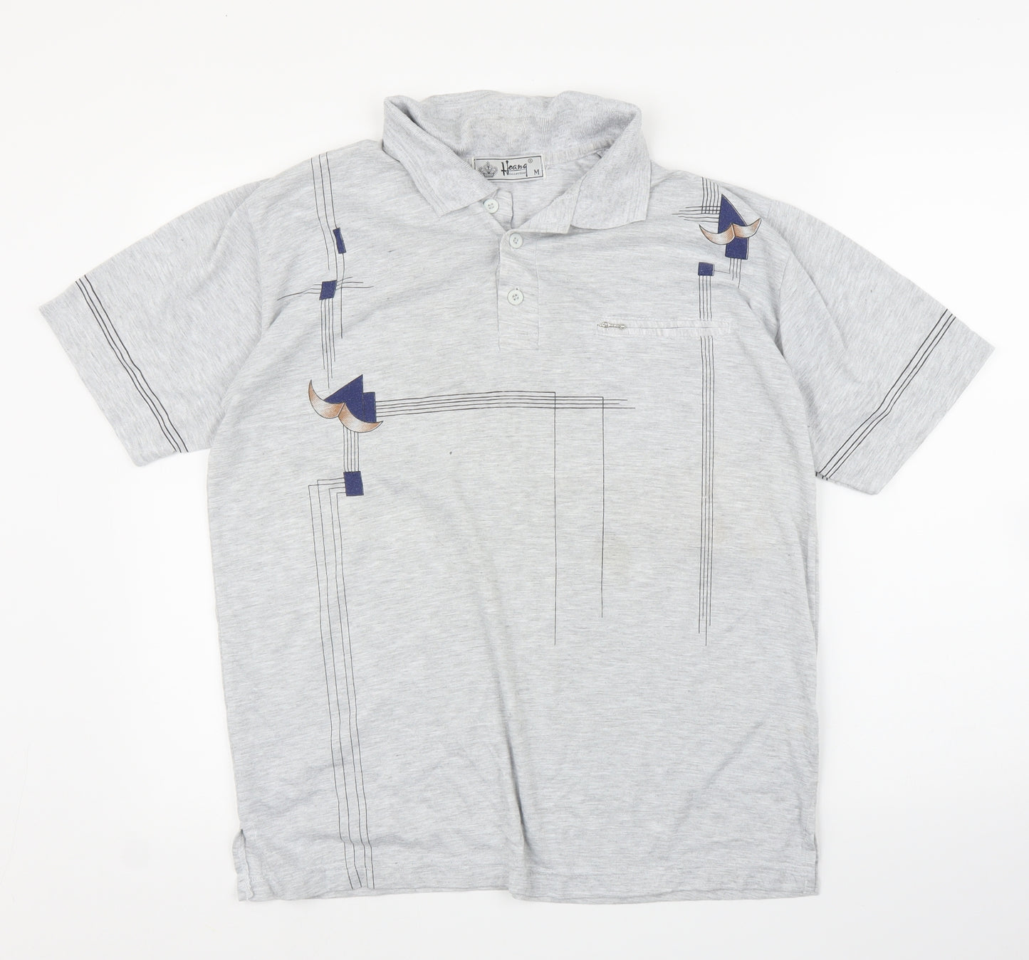 Hoang Mens Grey    T-Shirt Size M