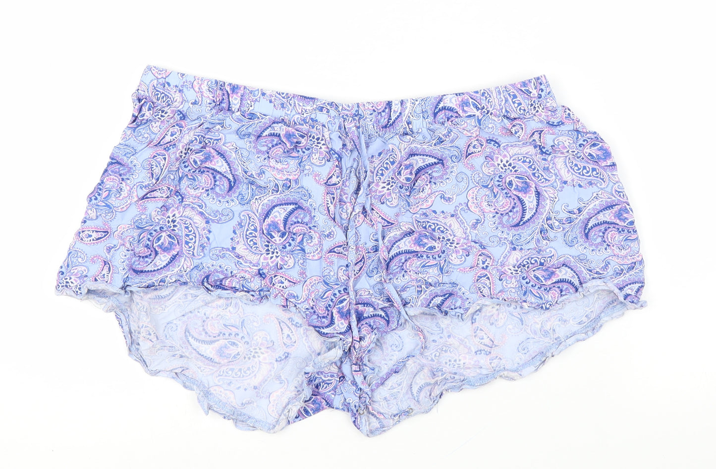 Primark Womens Blue Paisley  Cut-Off Shorts Size L