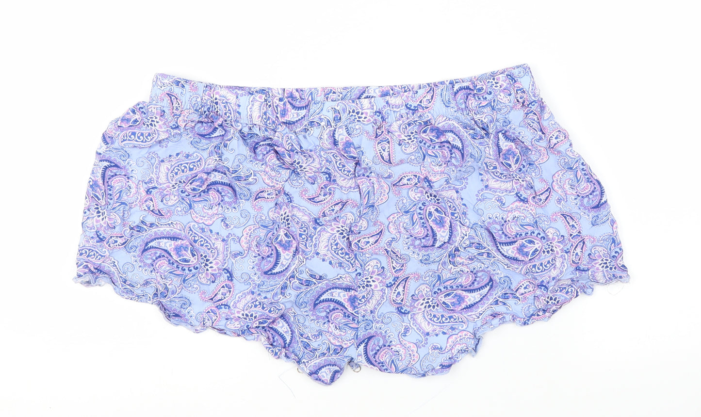 Primark Womens Blue Paisley  Cut-Off Shorts Size L