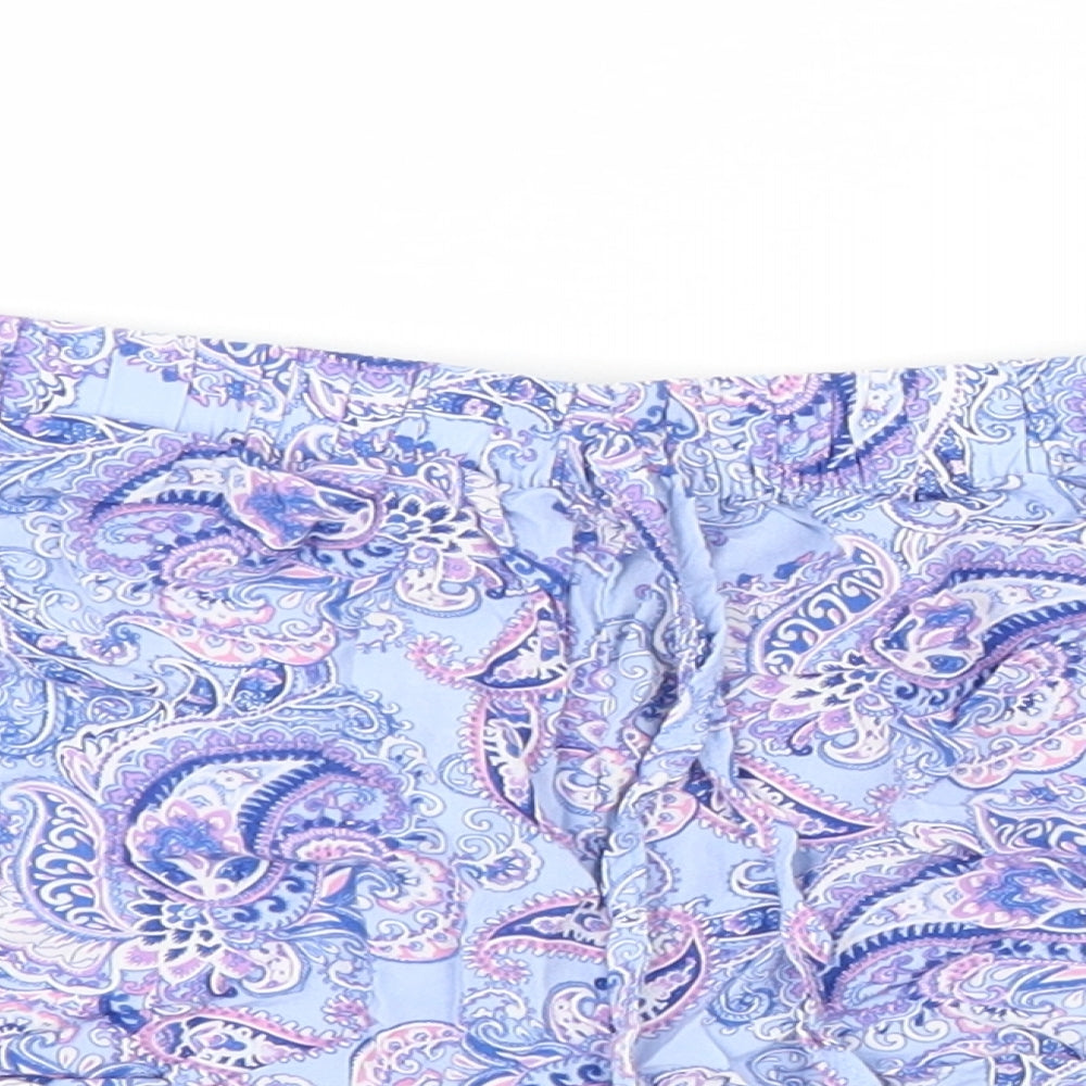 Primark Womens Blue Paisley  Cut-Off Shorts Size L
