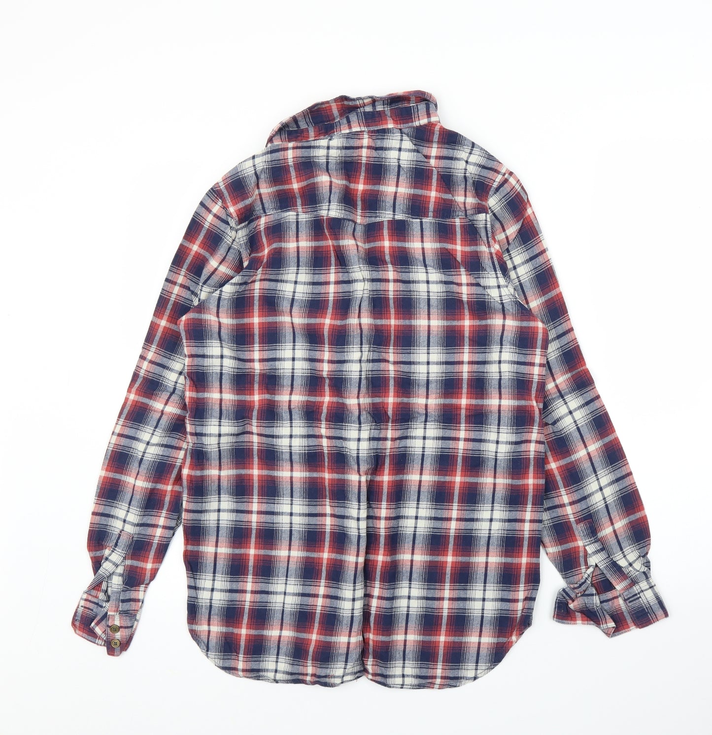 New Look Womens Blue Plaid  Basic Button-Up Size 12