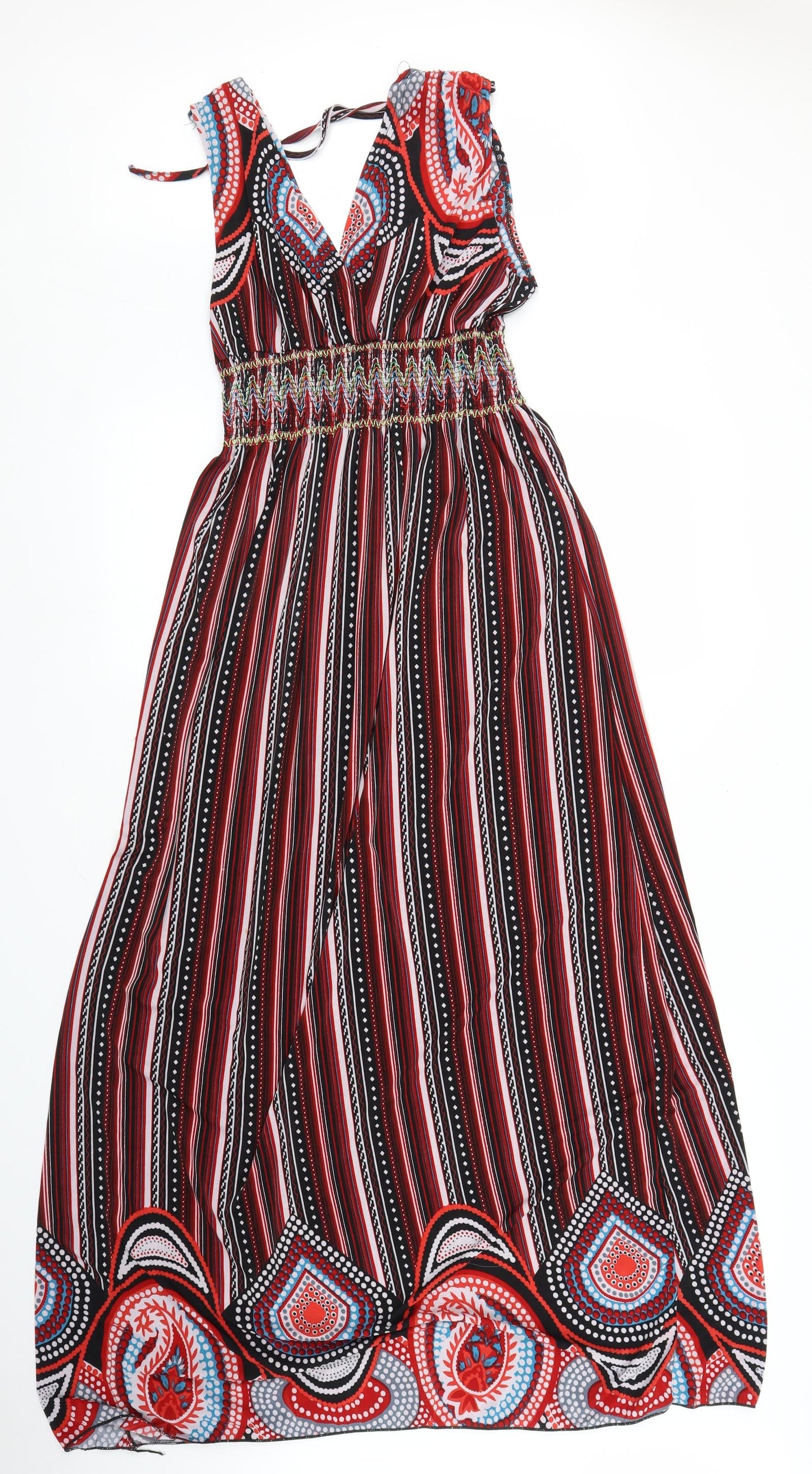 Hao Qier Womens Red Paisley  Maxi  Size M