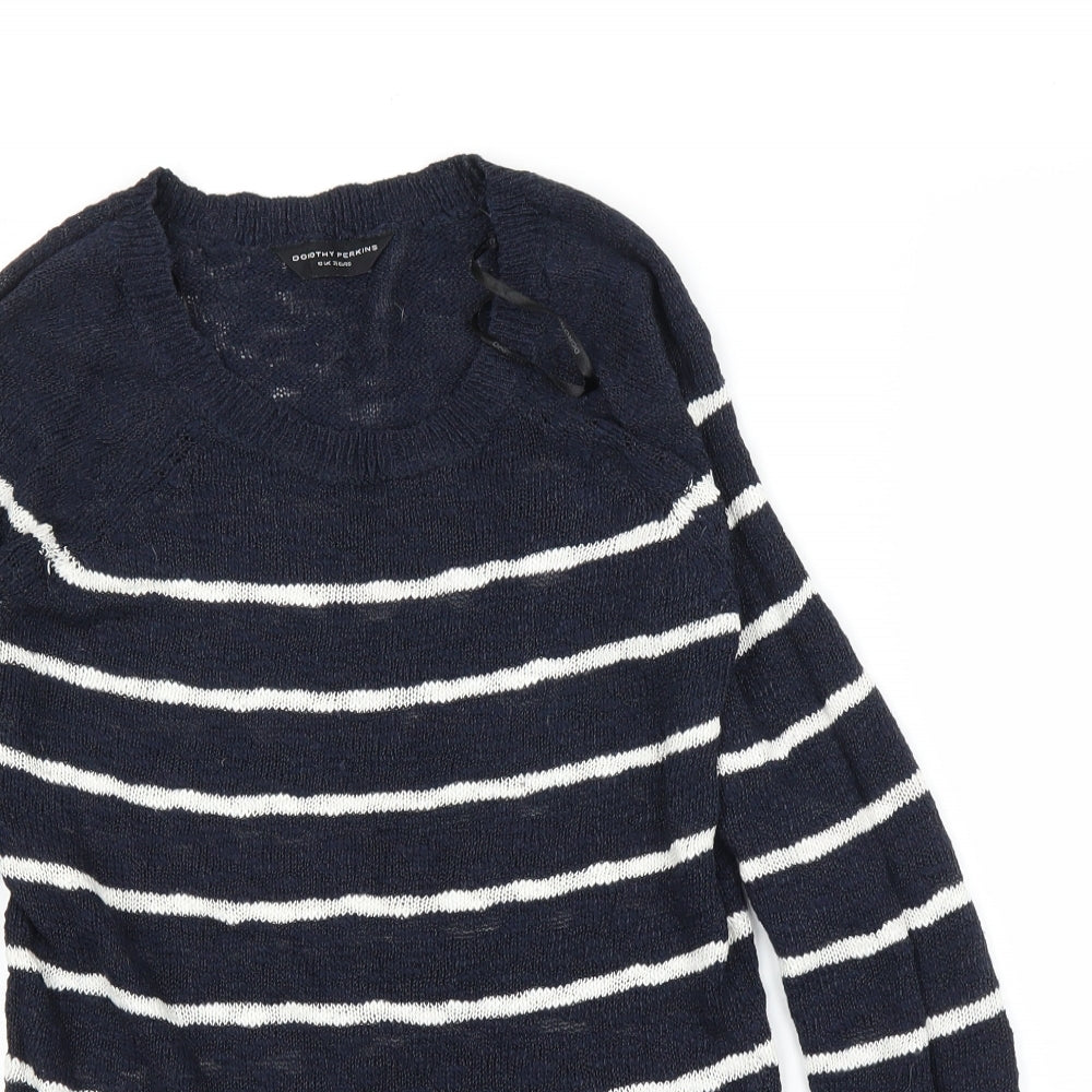 Dorothy Perkins Womens Blue Striped  Pullover Jumper Size 10