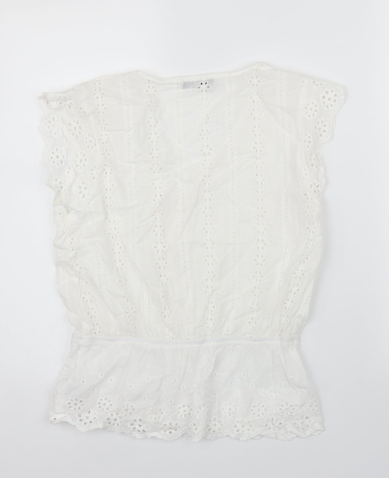 Quiz Womens White Floral  Basic Blouse Size 12
