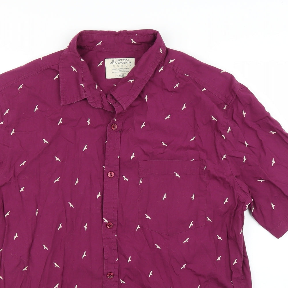 Burton Mens Purple    Button-Up Size L