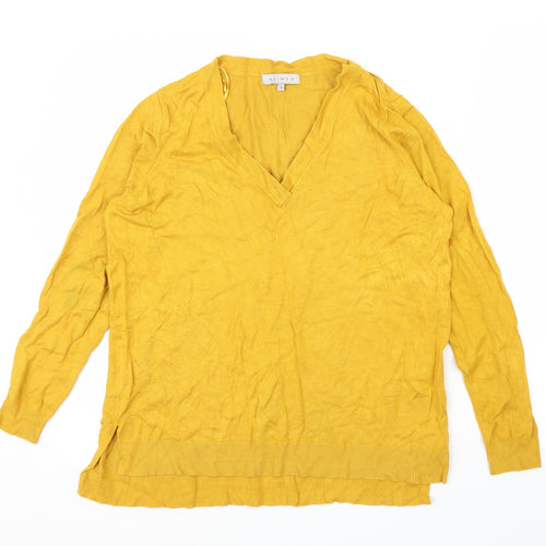 Nutmeg Womens Yellow   Pullover Jumper Size 10