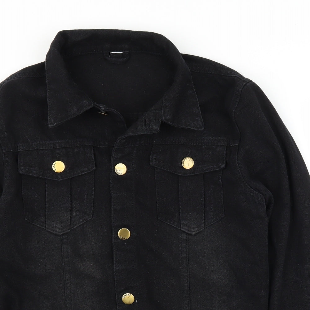 Preworn Mens Black  Denim Jacket  Size L