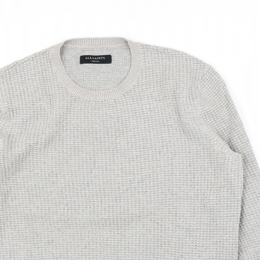 All Saints Mens Grey   Pullover Jumper Size M