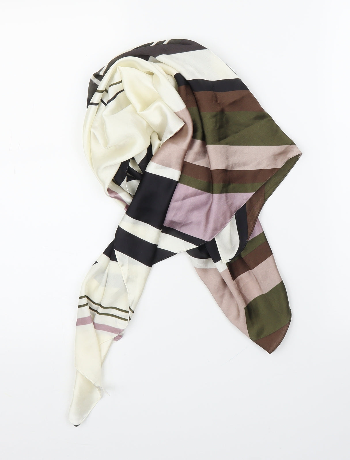 Preworn Unisex White Striped   Scarf