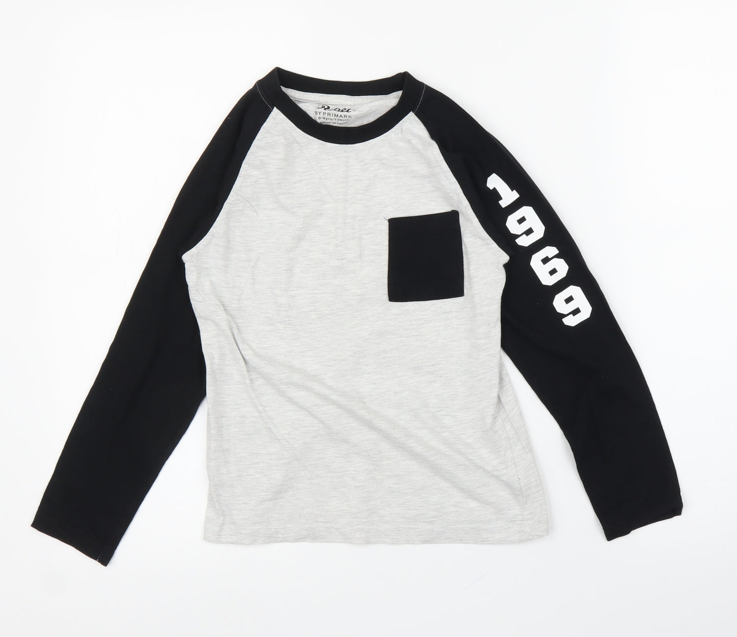 Primark Boys Grey   Basic T-Shirt Size 8 Years