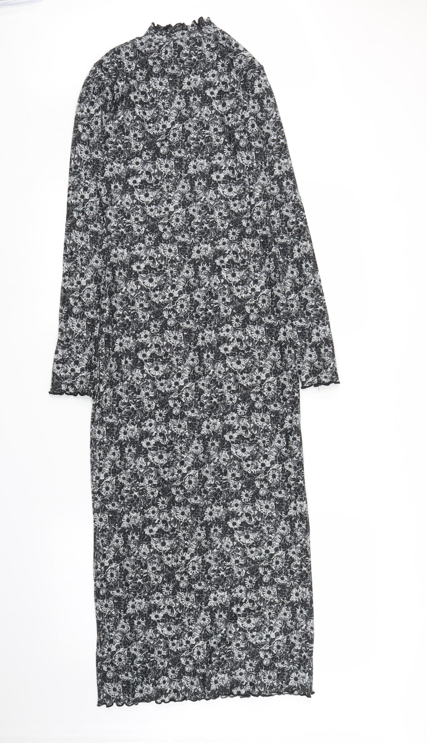 Topshop Womens Grey Floral  A-Line  Size 8