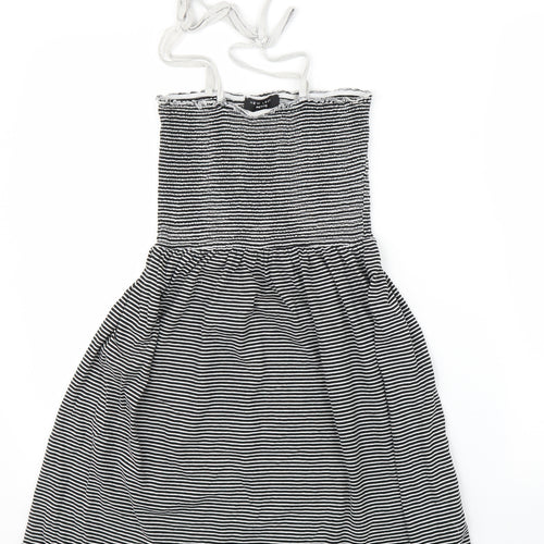 New Look Womens Black Striped  A-Line  Size 10