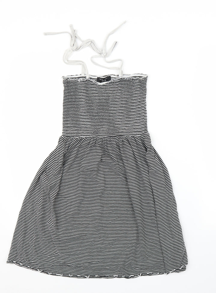 New Look Womens Black Striped  A-Line  Size 10