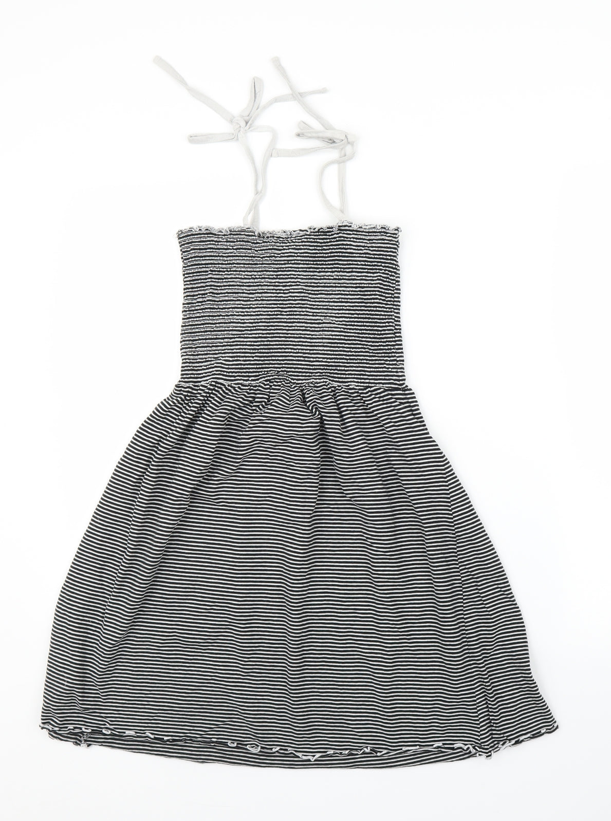 New Look Womens Black Striped  A-Line  Size 10