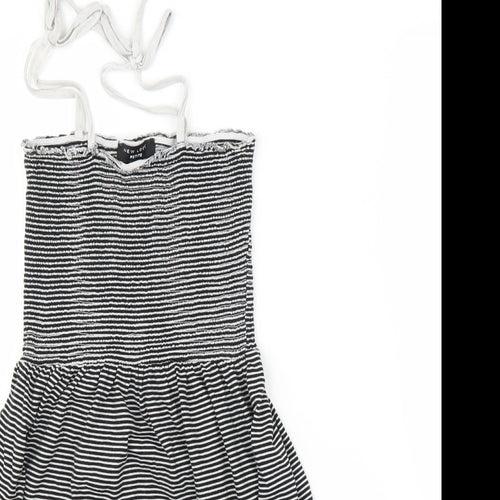New Look Womens Black Striped  A-Line  Size 10