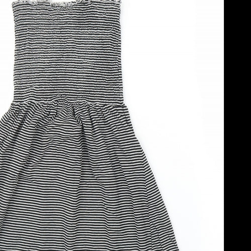 New Look Womens Black Striped  A-Line  Size 10