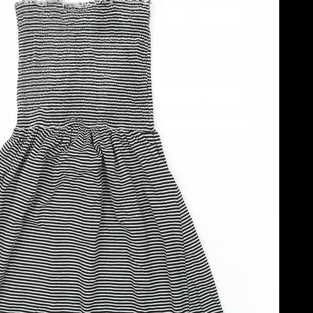 New Look Womens Black Striped  A-Line  Size 10