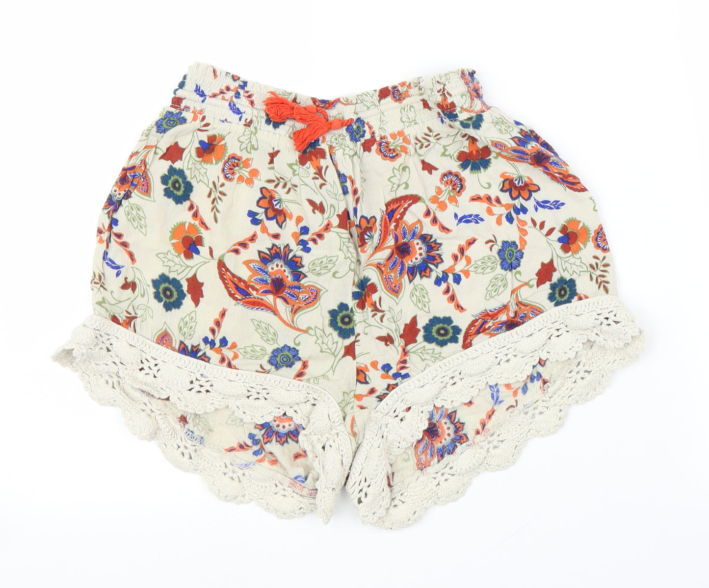 TU Womens Beige Paisley  Cut-Off Shorts Size 10