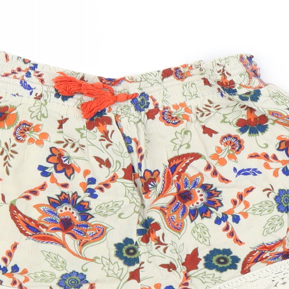 TU Womens Beige Paisley  Cut-Off Shorts Size 10