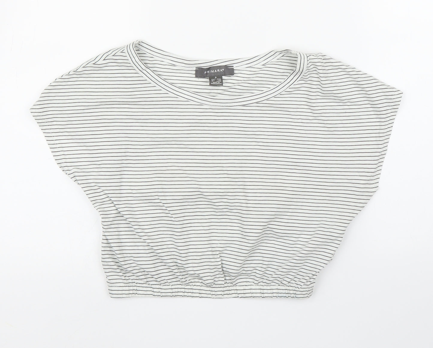 Primark Womens White Striped  Cropped Blouse Size S