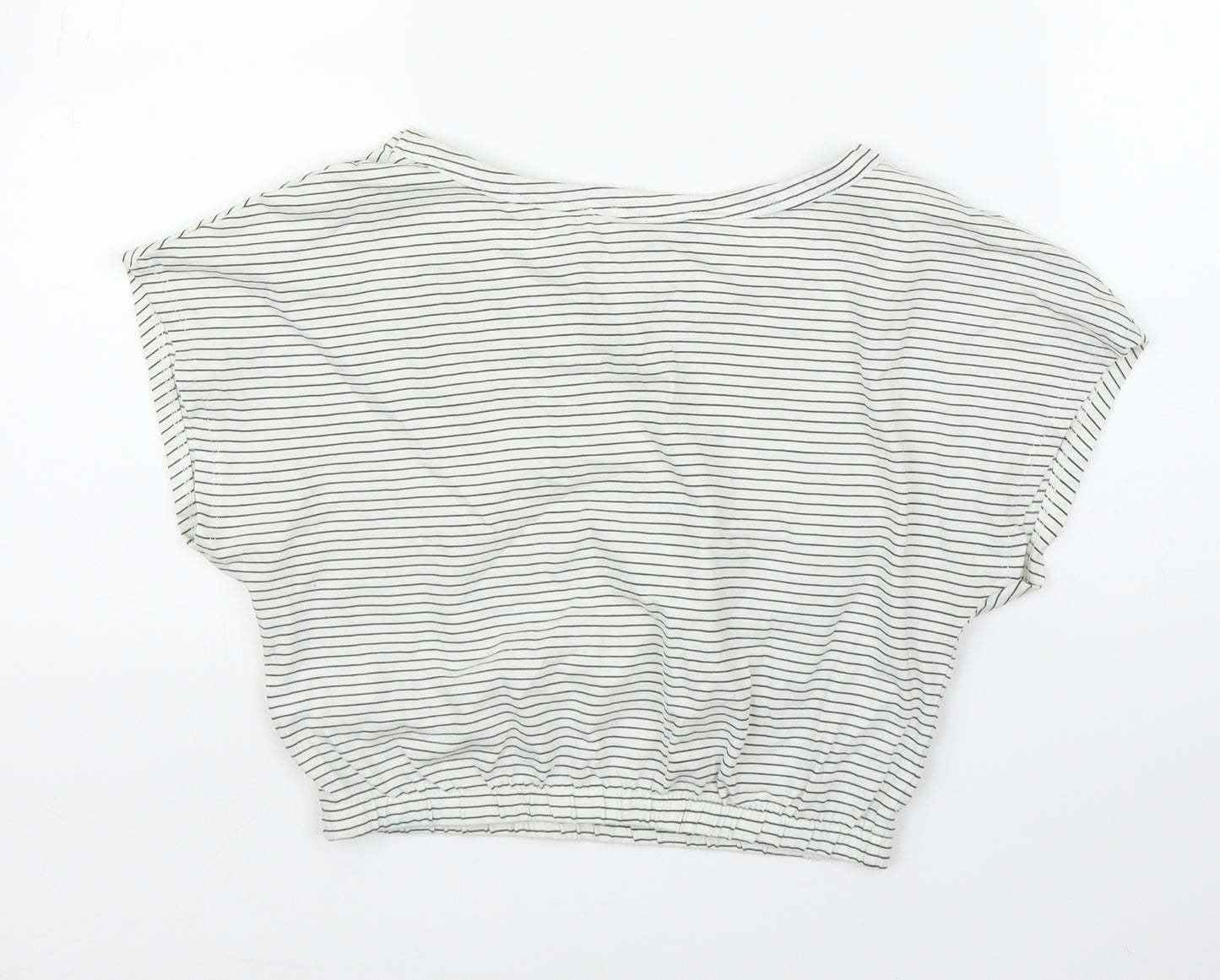Primark Womens White Striped  Cropped Blouse Size S
