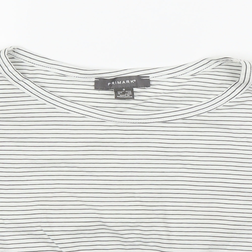 Primark Womens White Striped  Cropped Blouse Size S