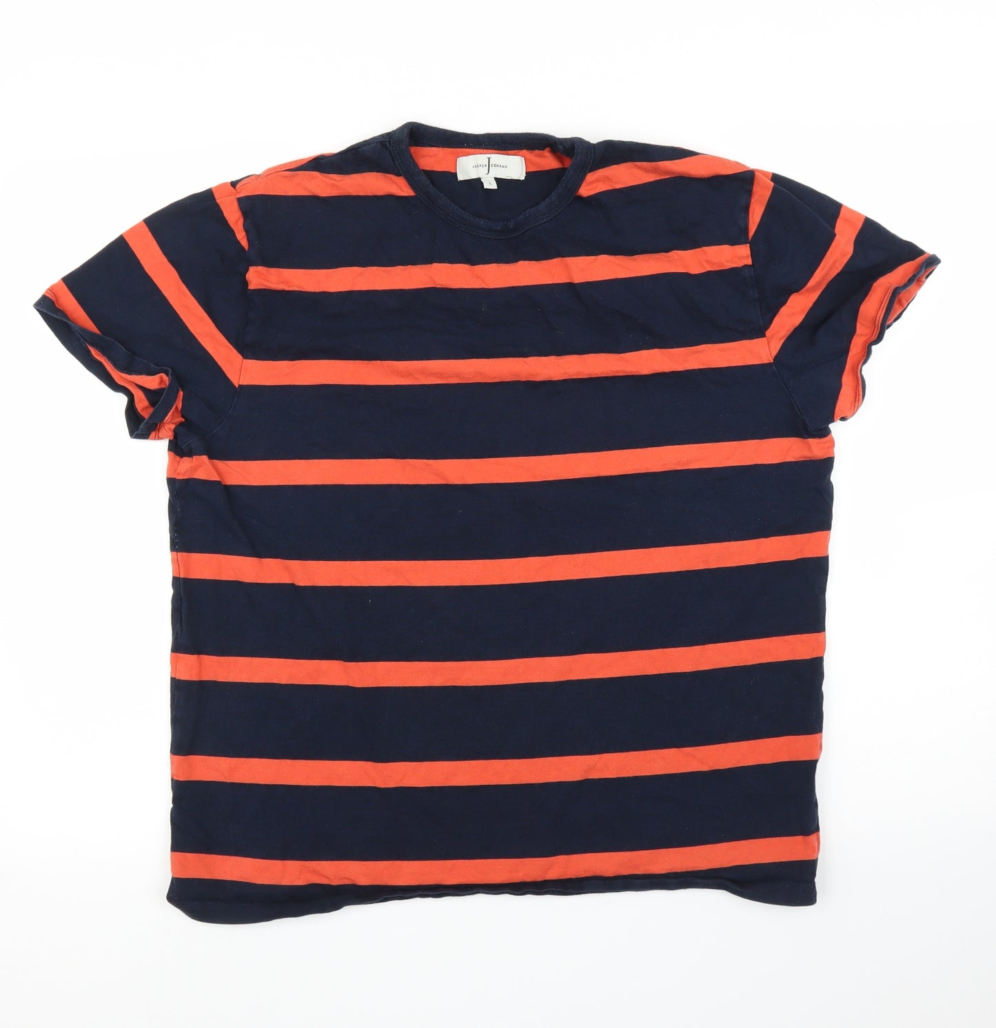 Jasper Conran Mens Blue Striped   T-Shirt Size L