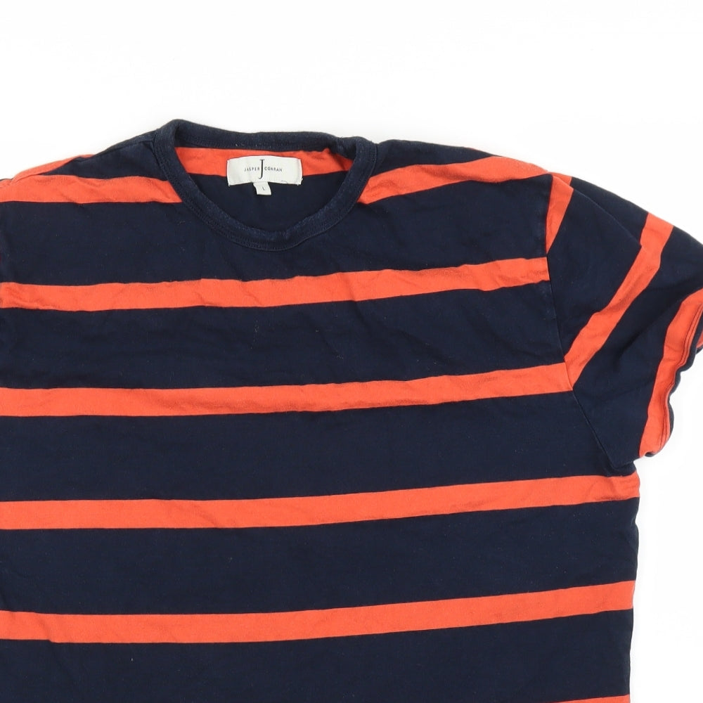Jasper Conran Mens Blue Striped   T-Shirt Size L