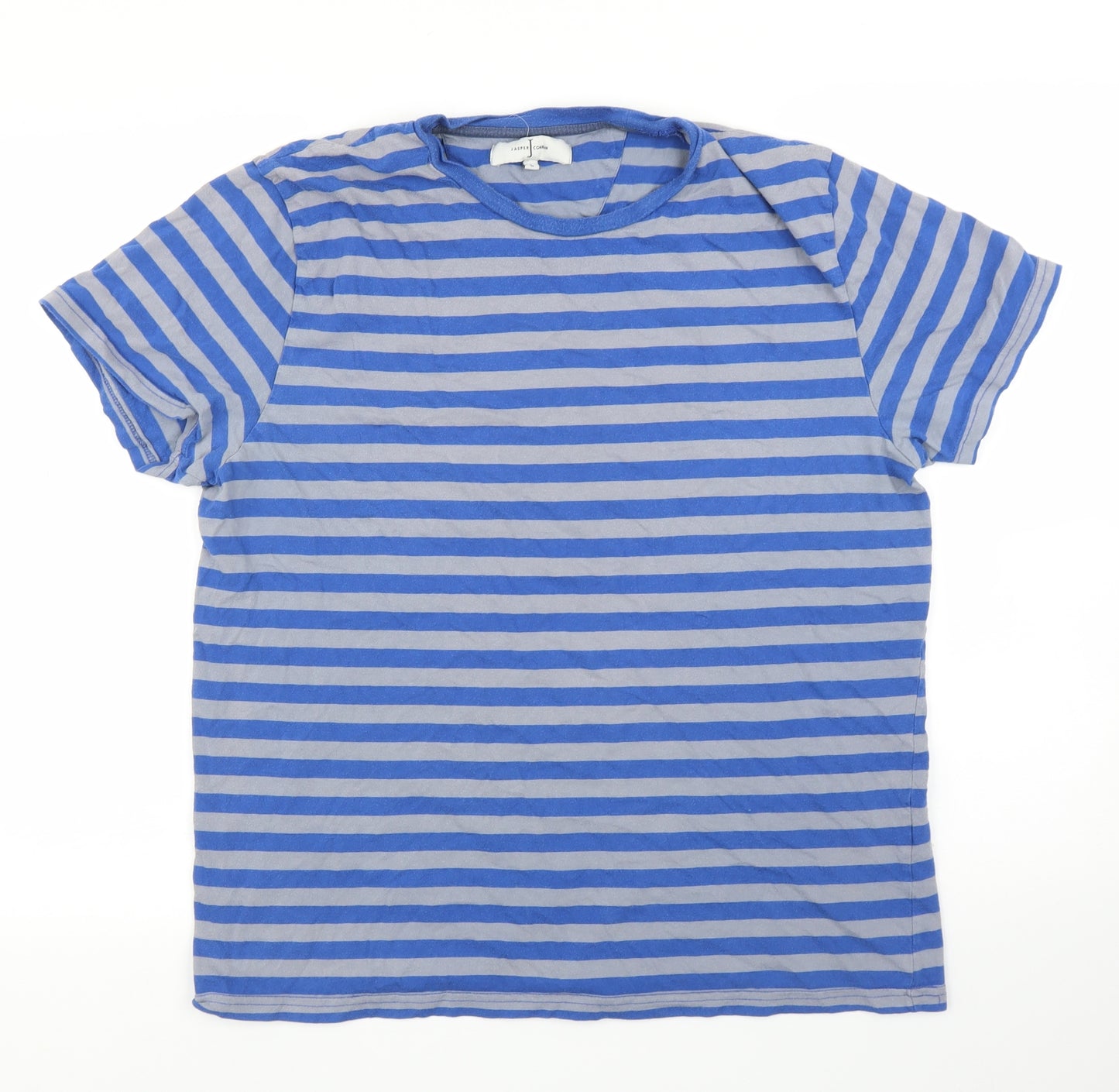 Jasper Conran Mens Blue Striped   T-Shirt Size L