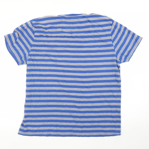 Jasper Conran Mens Blue Striped   T-Shirt Size L