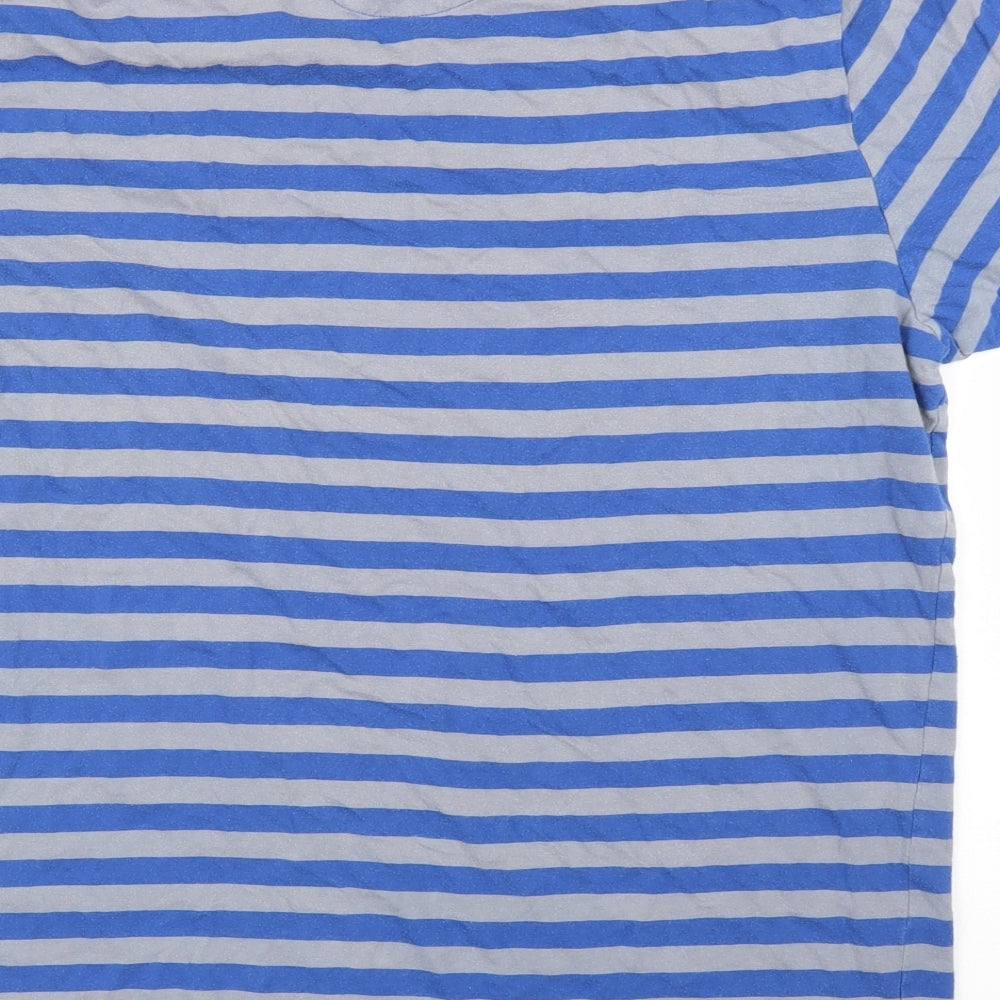 Jasper Conran Mens Blue Striped   T-Shirt Size L