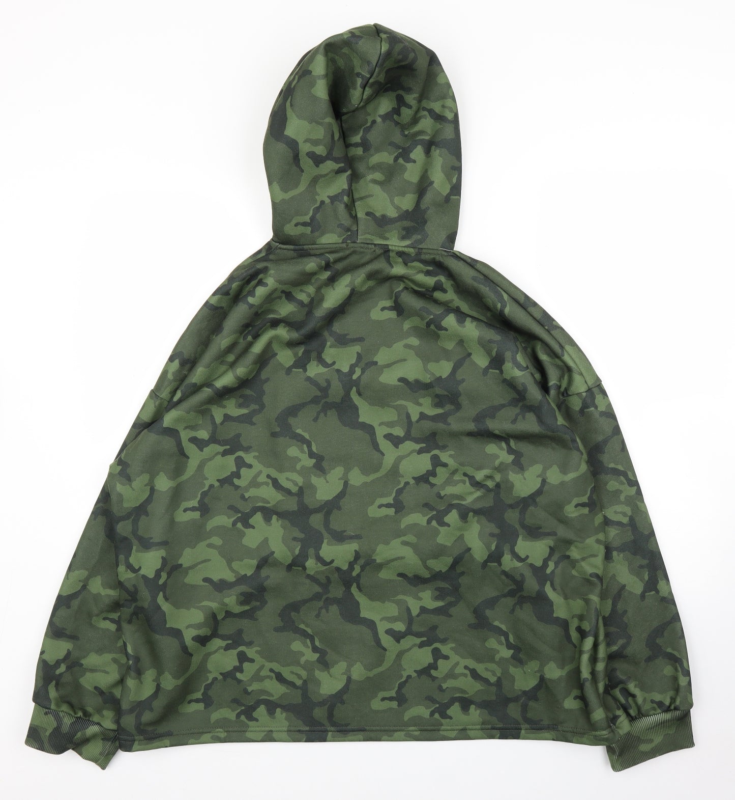 Boohoo Womens Green Camouflage  Pullover Hoodie Size 10