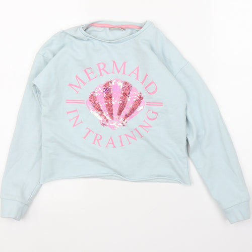 Matalan Girls Blue   Pullover Jumper Size 10 Years