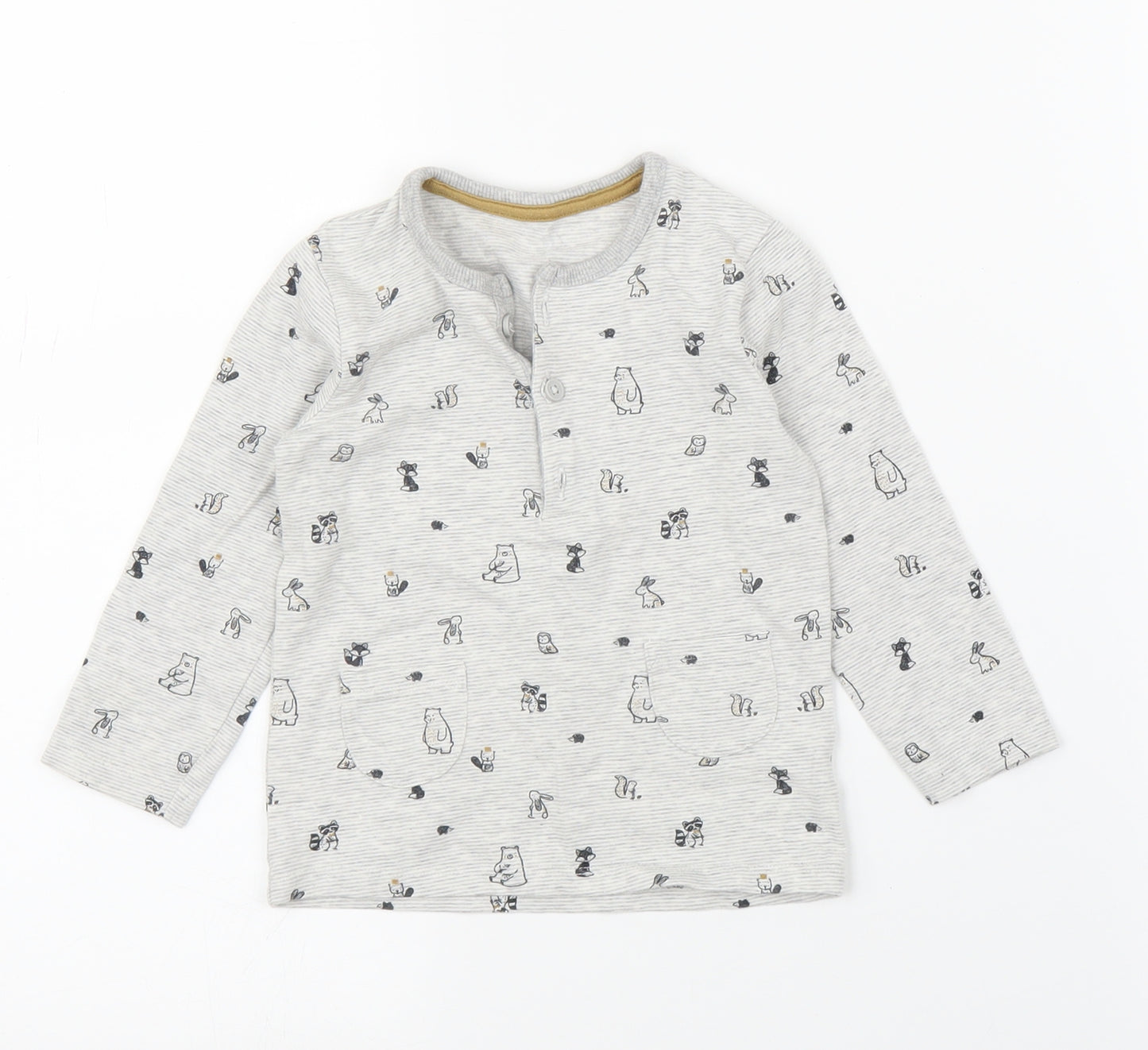George Baby Grey Solid  Chemise Pyjama Set Size 9-12 Months