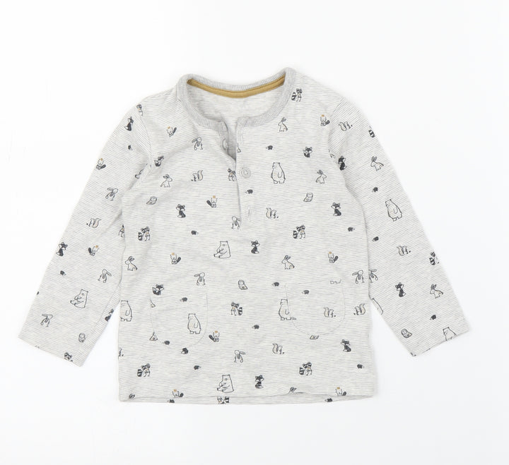George Baby Grey Solid  Chemise Pyjama Set Size 9-12 Months