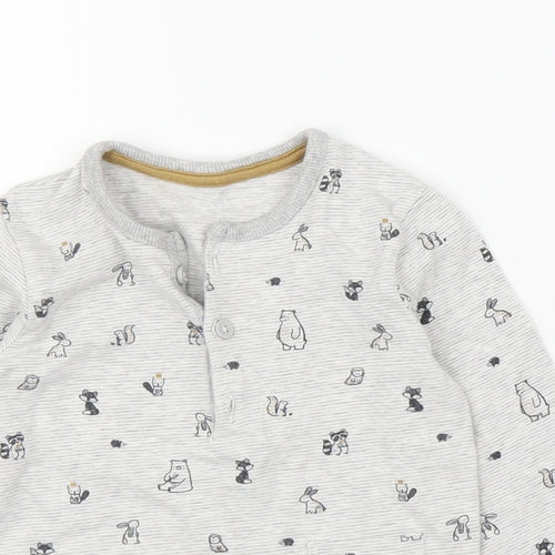 George Baby Grey Solid  Chemise Pyjama Set Size 9-12 Months