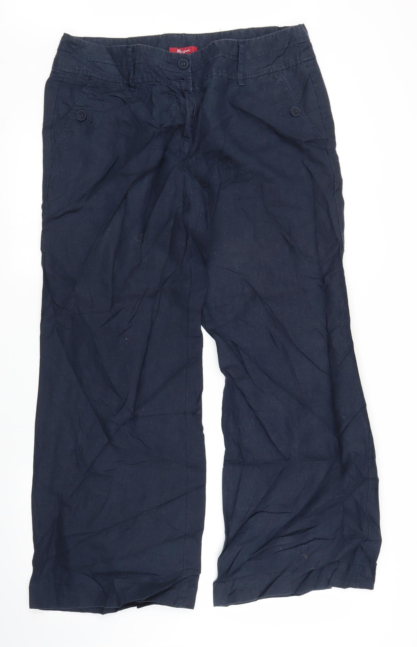 Monsoon Womens Blue   Trousers  Size 14 L26 in
