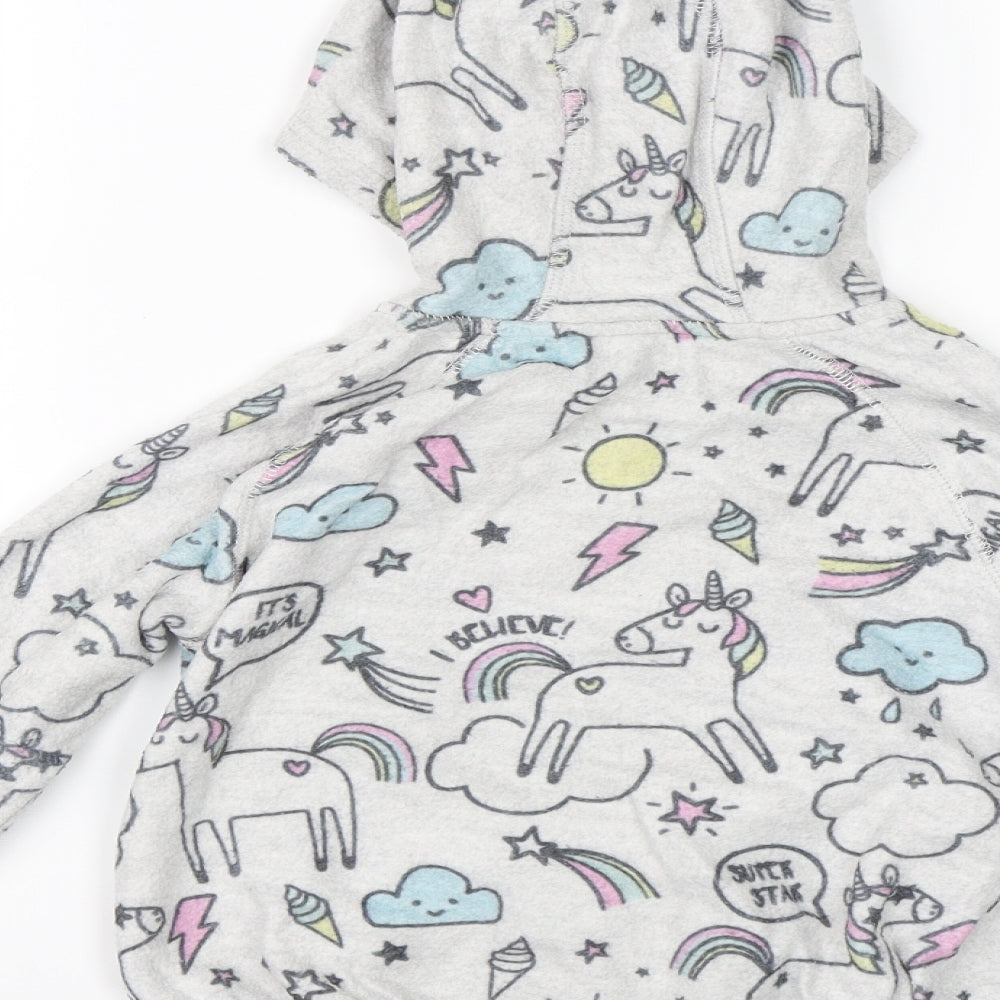 NEXT Girls Grey Geometric  Full Zip Hoodie Size 5 Years