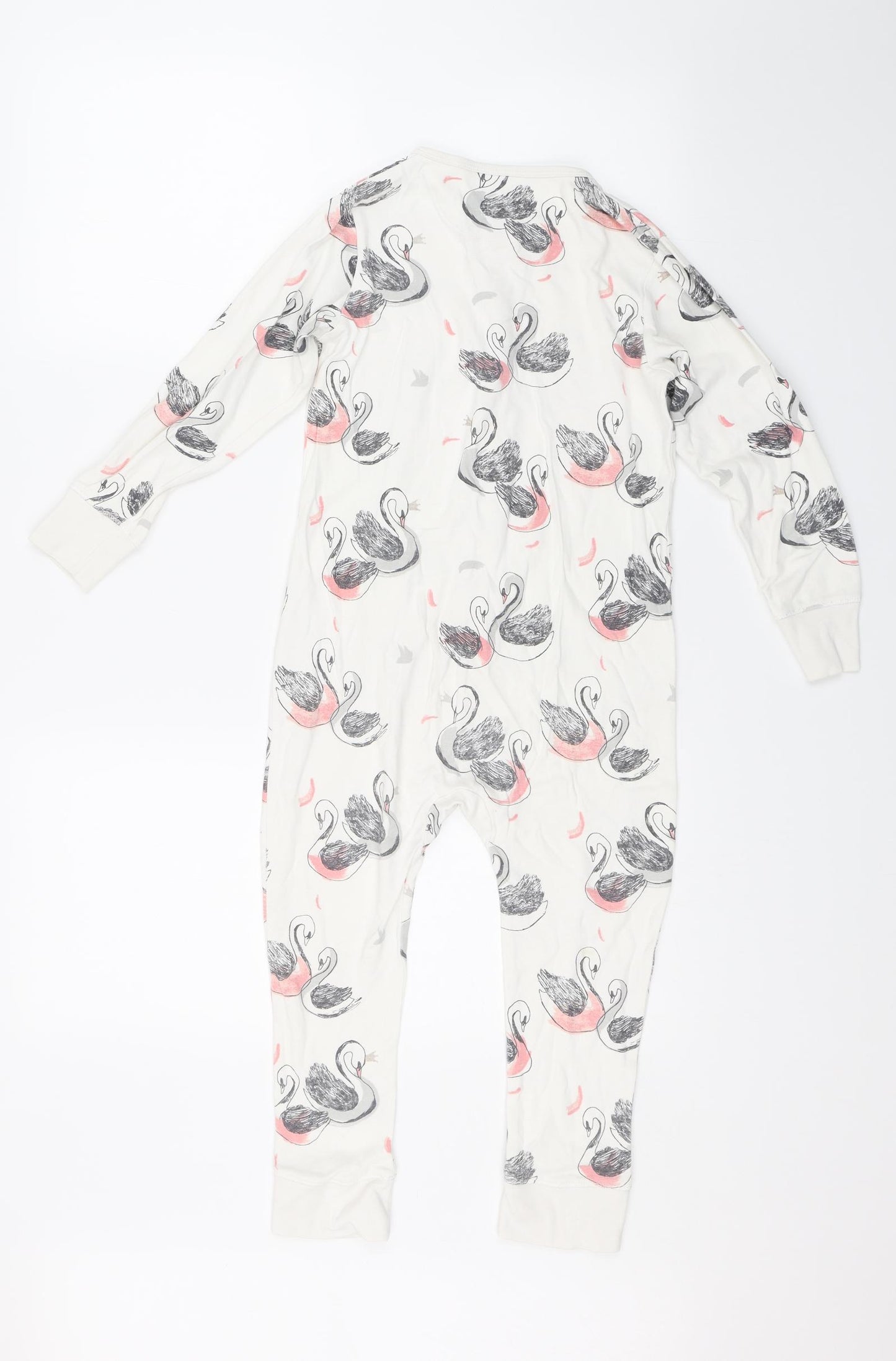 NEXT Girls White Animal Print  Cami Bodysuit Size 7-8 Years  - Swans