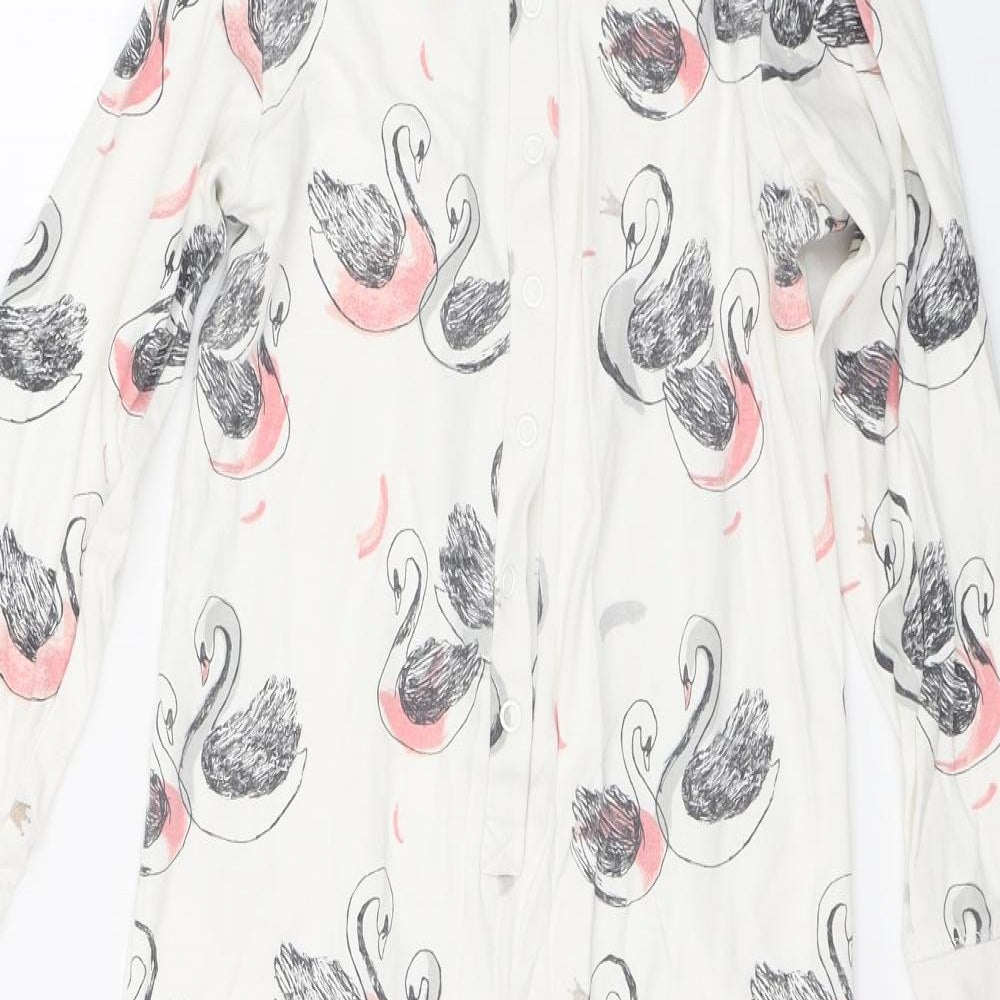 NEXT Girls White Animal Print  Cami Bodysuit Size 7-8 Years  - Swans