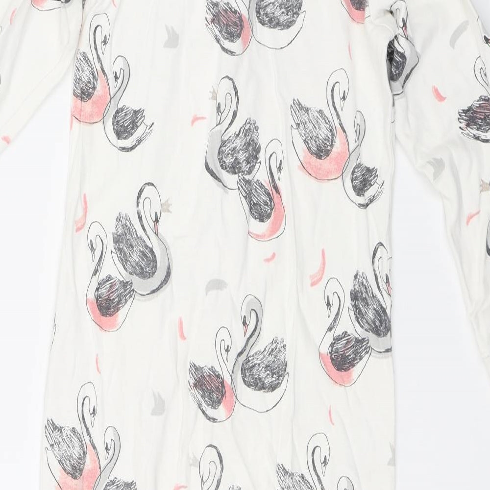 NEXT Girls White Animal Print  Cami Bodysuit Size 7-8 Years  - Swans