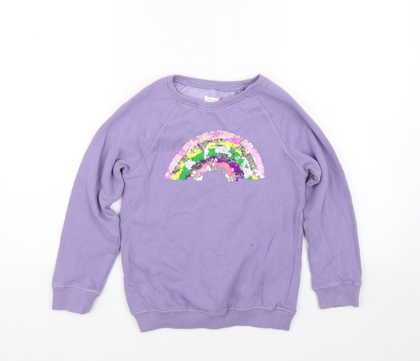NEXT Girls Purple   Pullover Sweatshirt Size 8 Years  - Rainbow